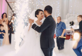wedding danse elegant brides in the restaurant dance their first wedding dance
